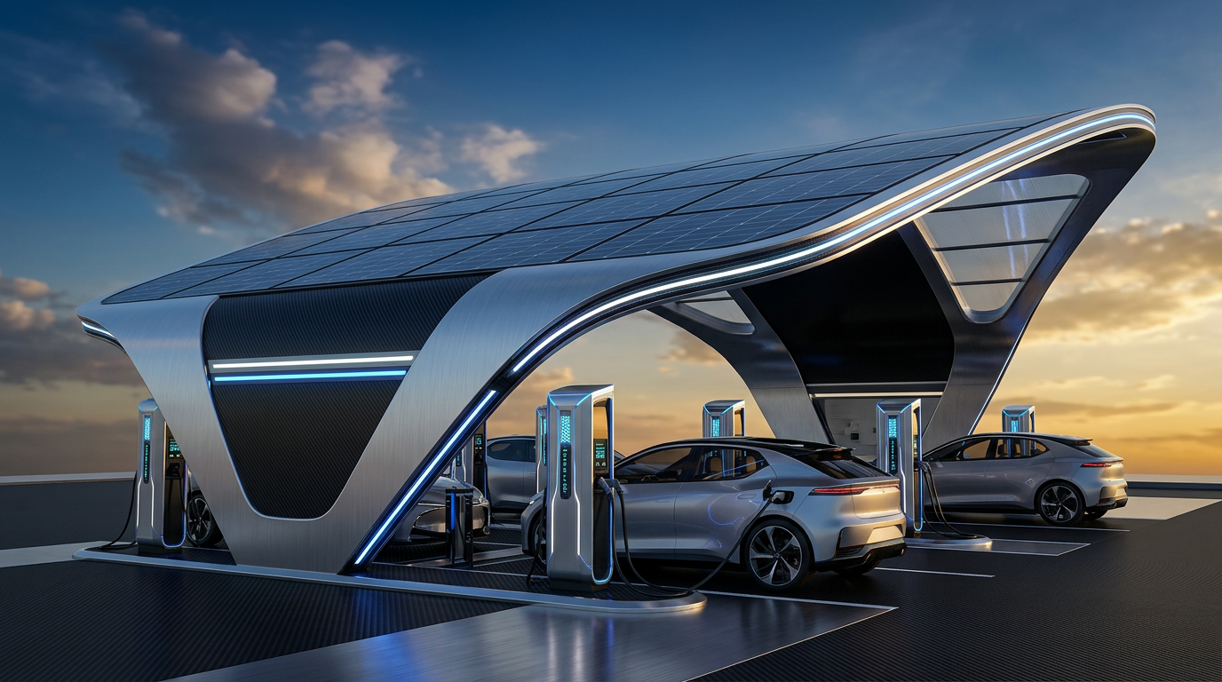 e-auto DC charging station · infrastructure for electric fleets
