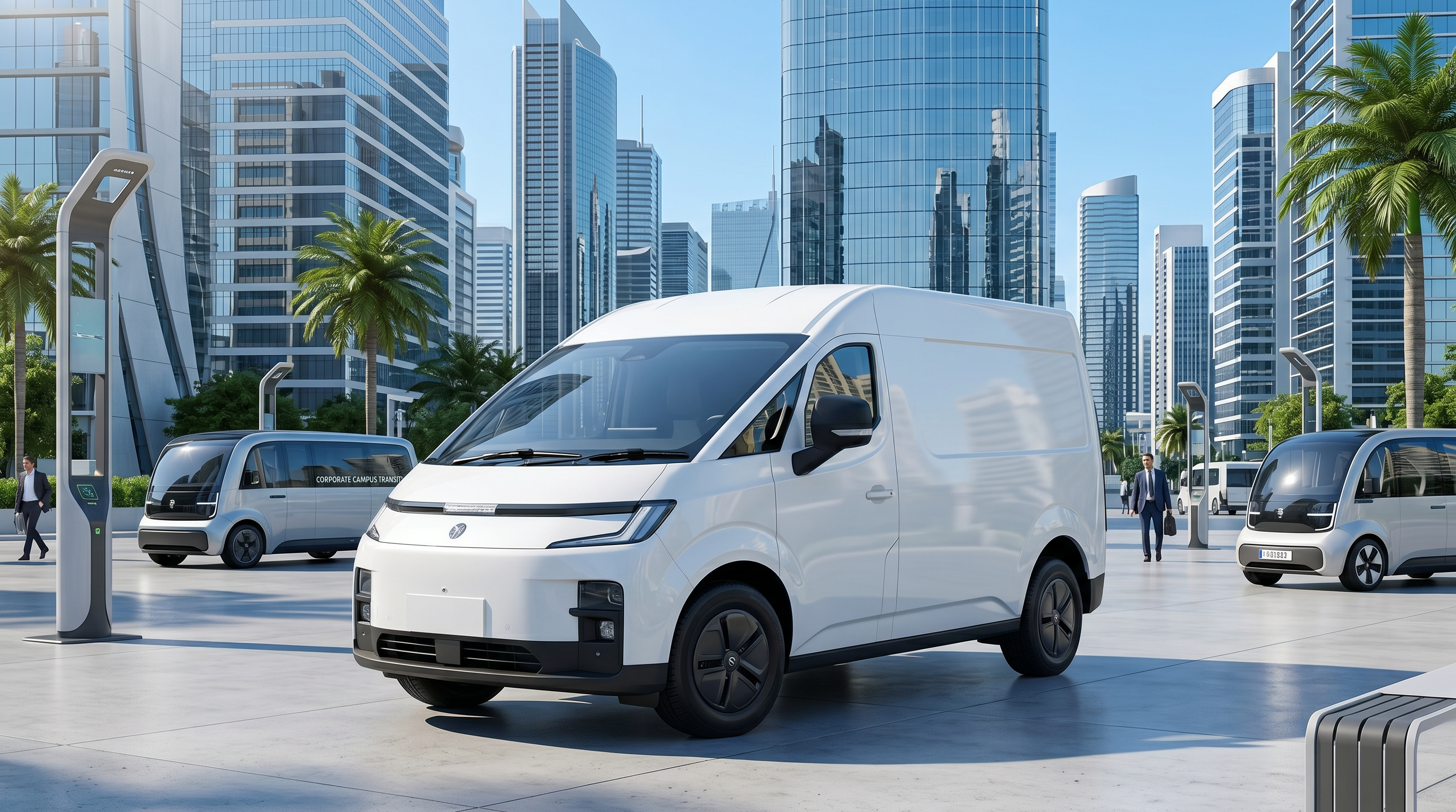 GECKO MagicWay — long-range electric van on corporate campus